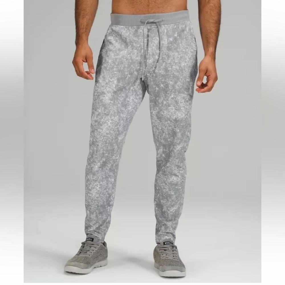 Lululemon Textured Tech Pant Denim Wash White Rhino Grey Men's Large L